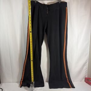 VTG 2005 Harley Davidson Women’s L Wide Leg Flare Track Pants Orange Stripe Zip
